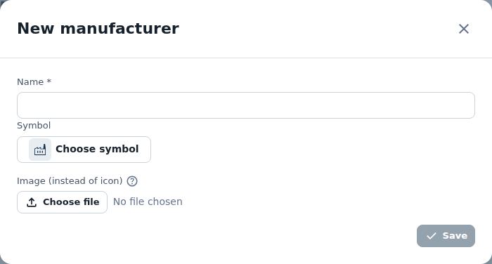 New manufacturer