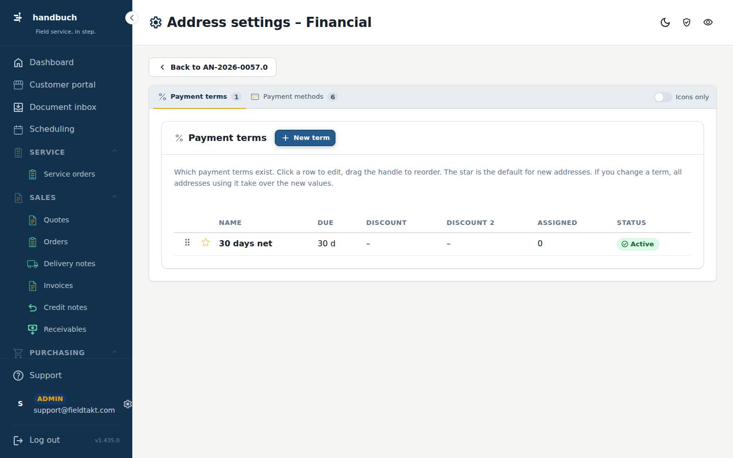 Payment terms