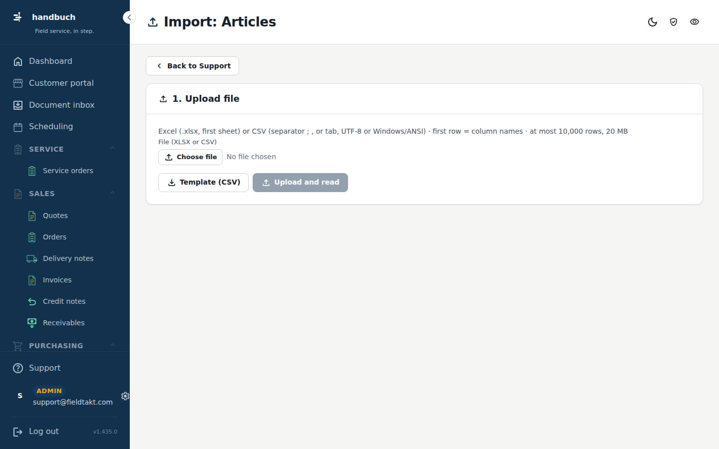 Import: Articles