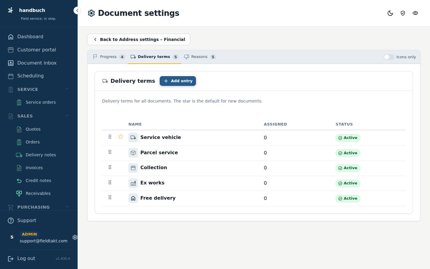 Document settings