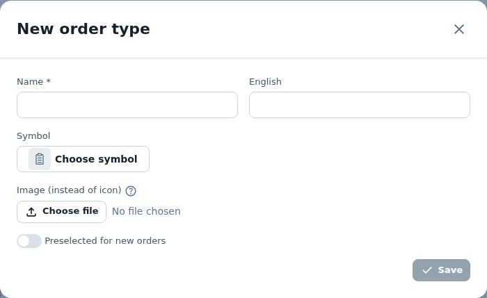 New order type