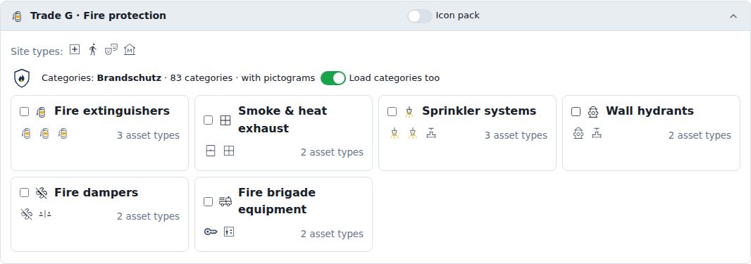 Trade G · Fire protection Icon pack