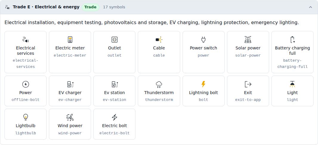 Trade E · Electrical & energy