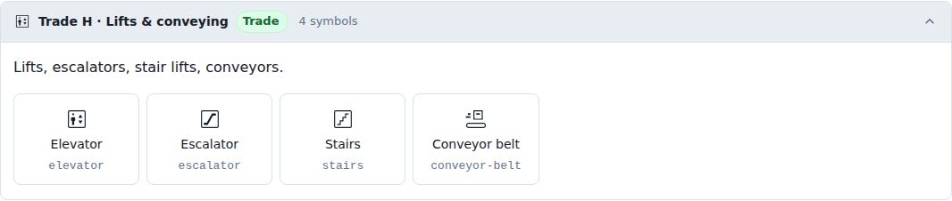 Trade H · Lifts & conveying