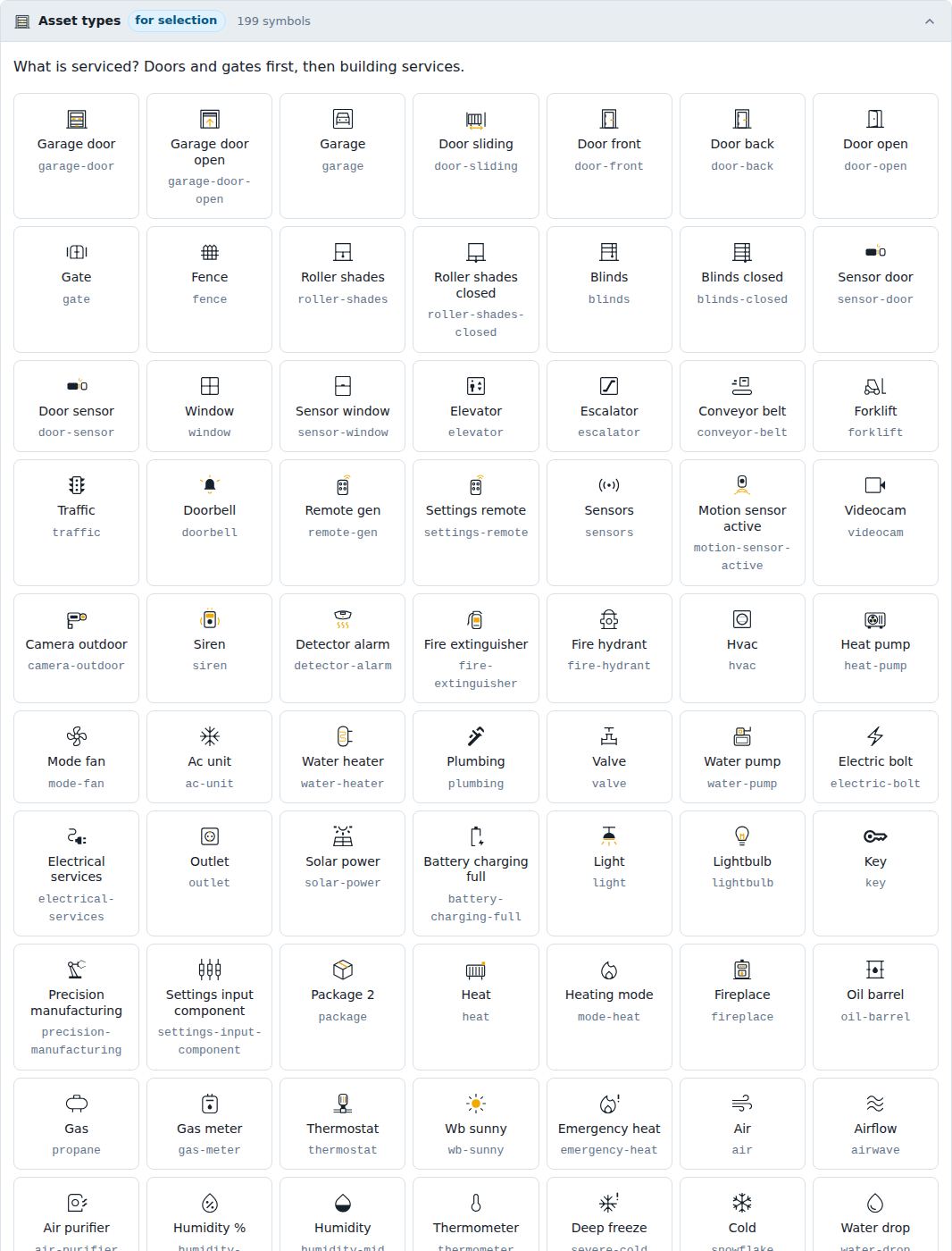Asset types