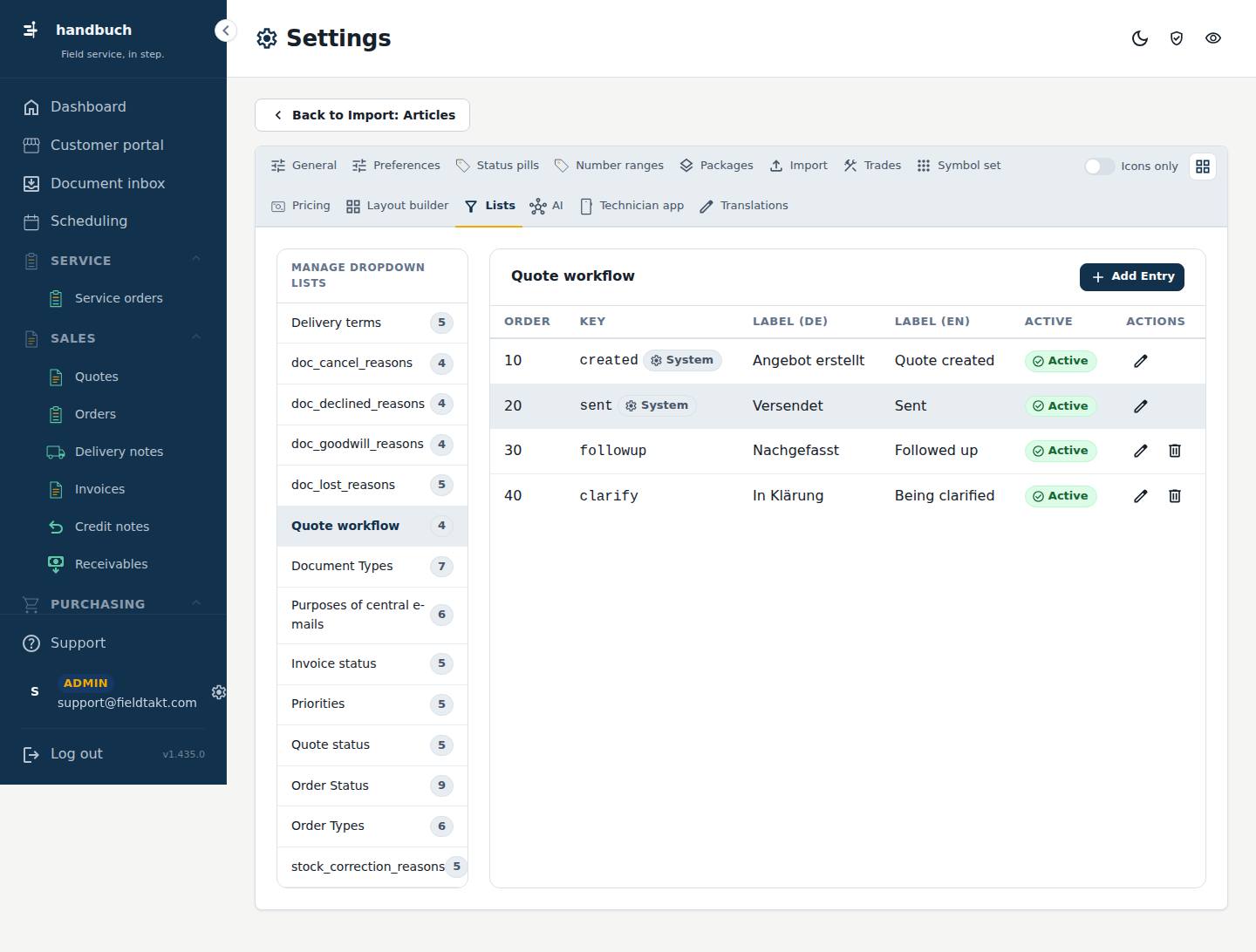 Quote workflow