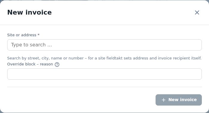New invoice