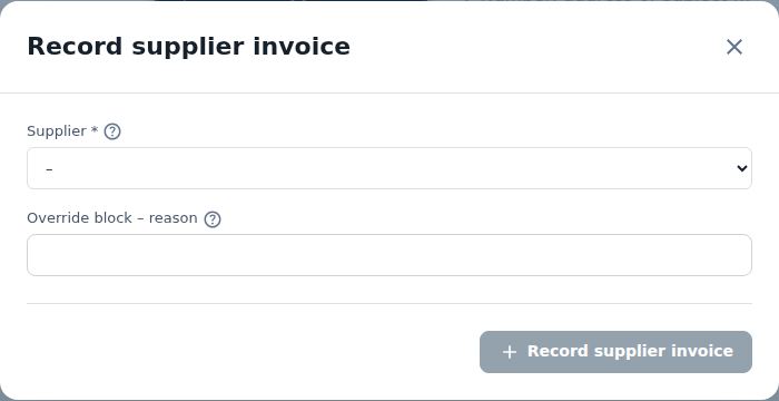 Record supplier invoice