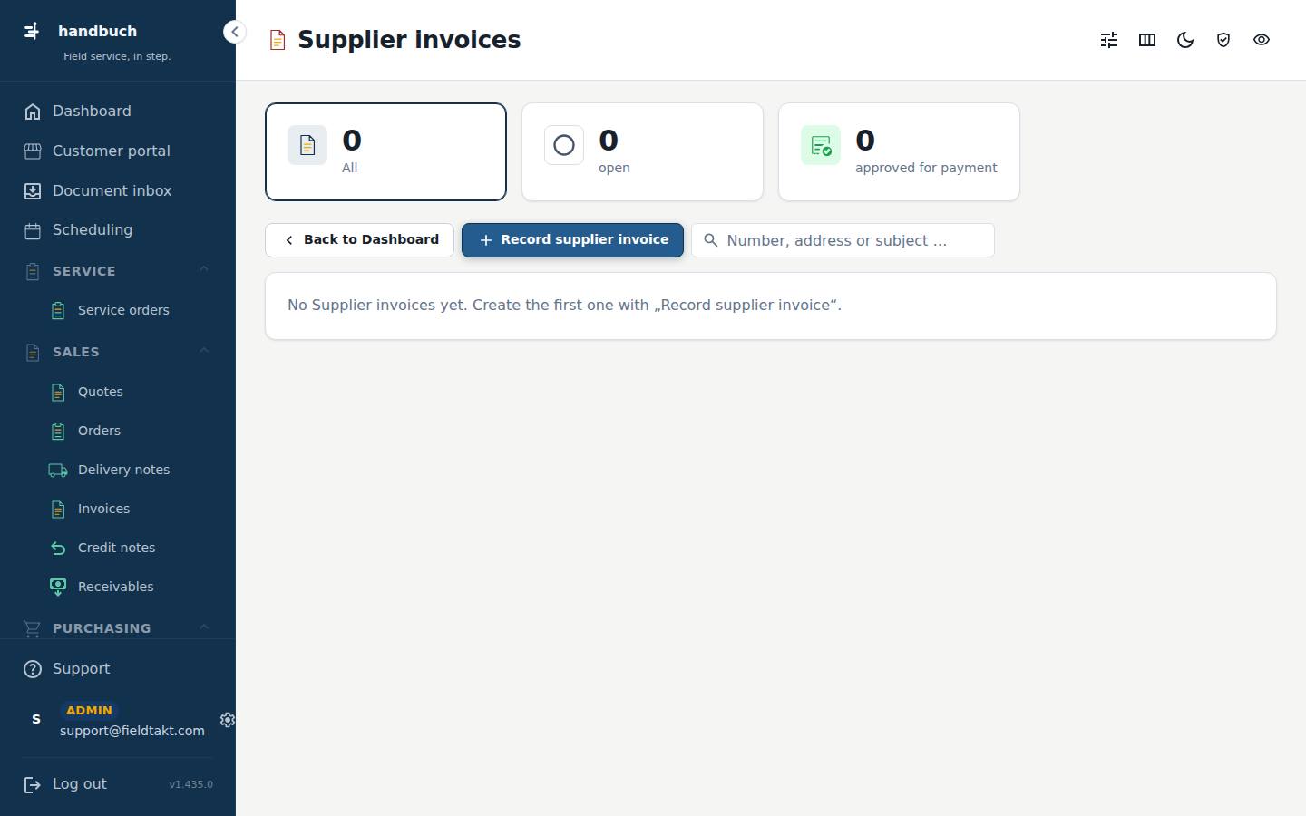 Supplier invoices