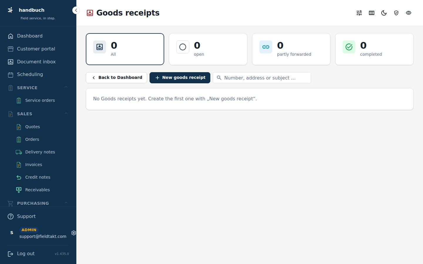 Goods receipts