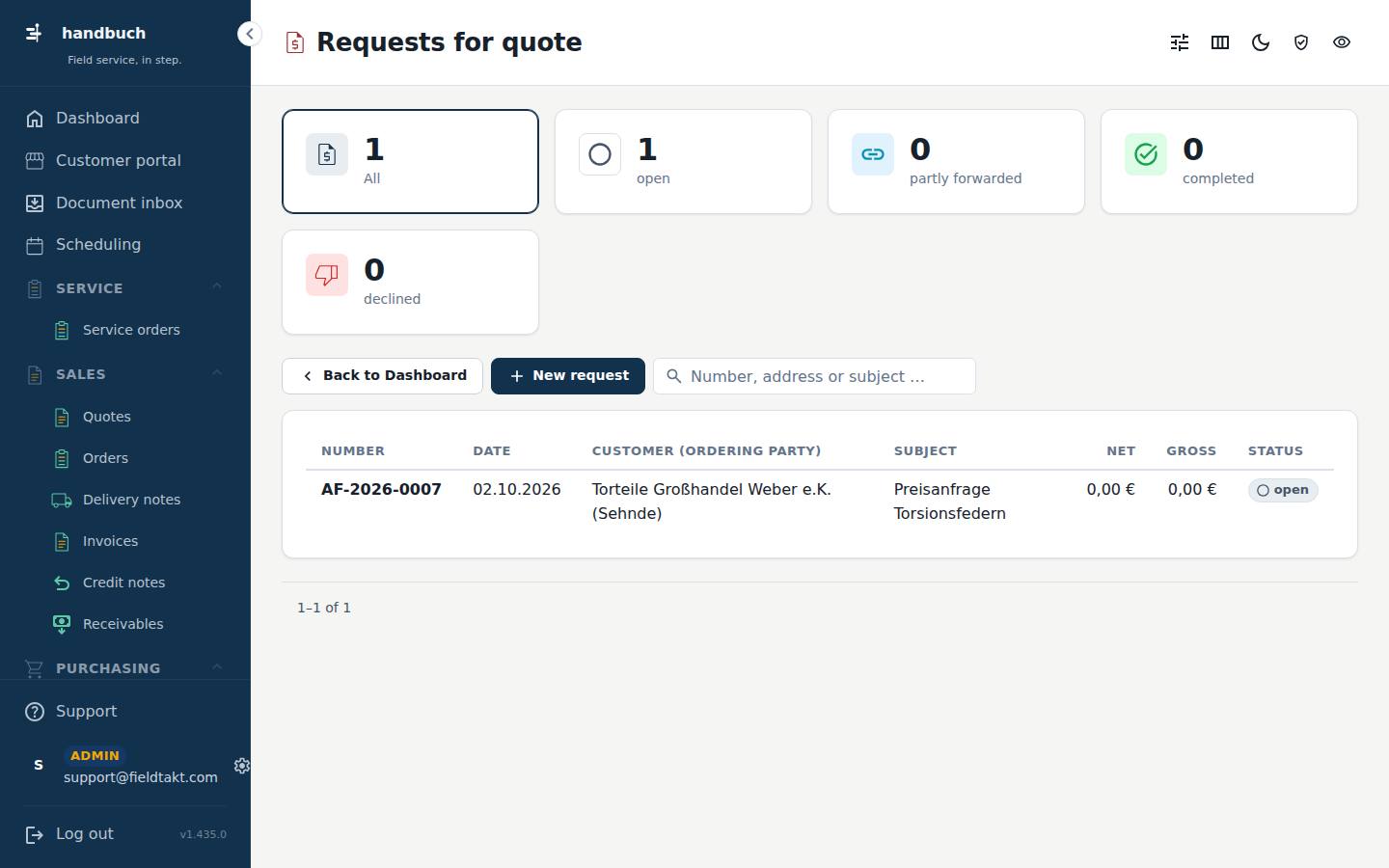 Requests for quote