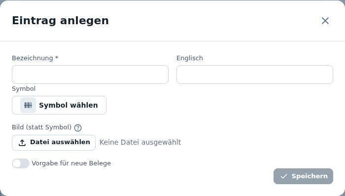 Eintrag anlegen