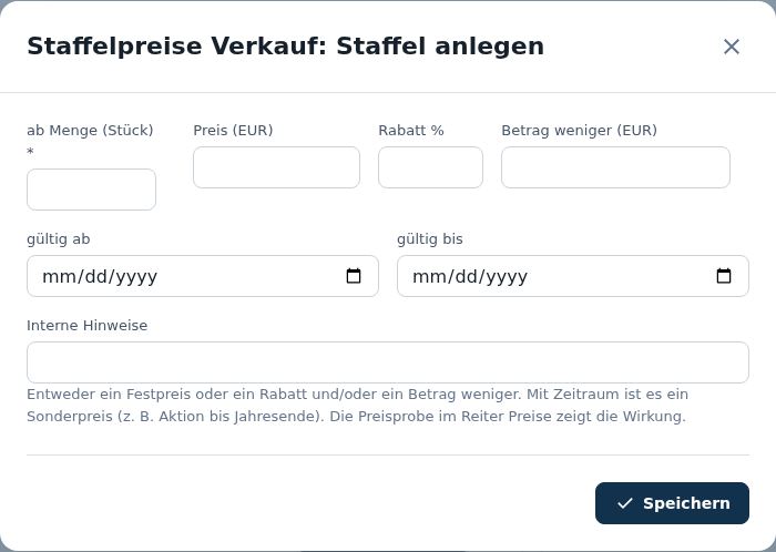 Staffel anlegen