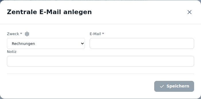 Zentrale E-Mail anlegen
