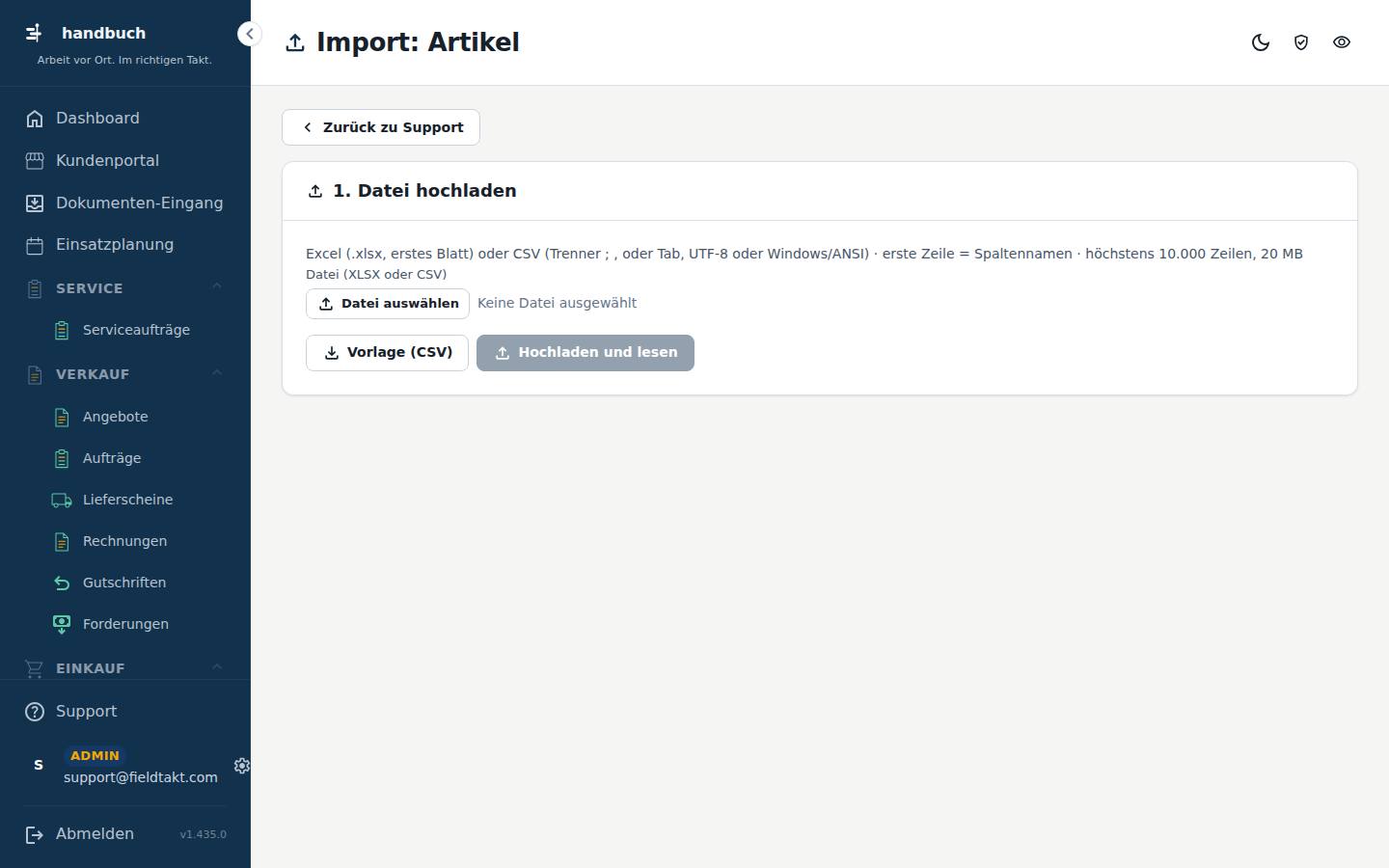 Import: Artikel