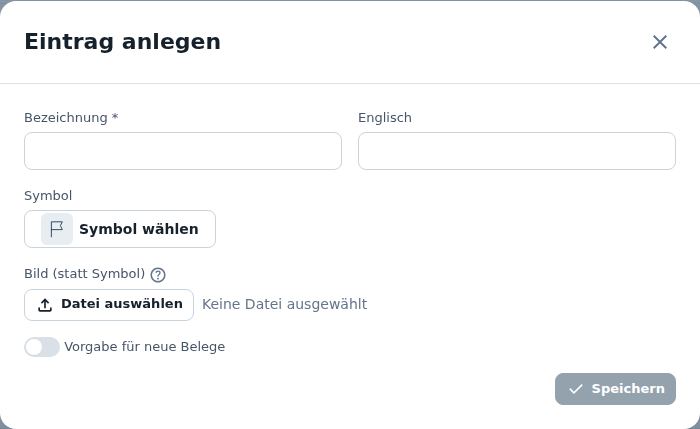 Eintrag anlegen
