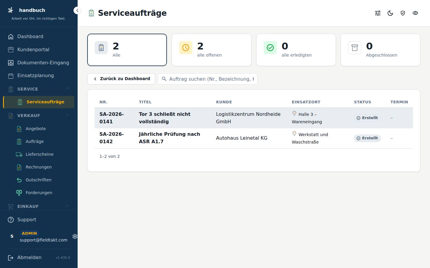 Serviceaufträge