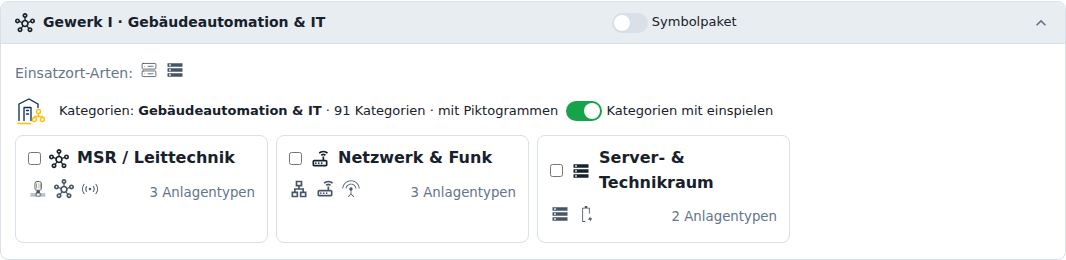 Gewerk I · Gebäudeautomation & IT Symbolpaket