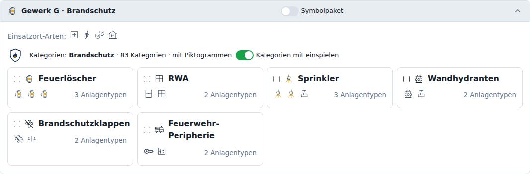 Gewerk G · Brandschutz Symbolpaket