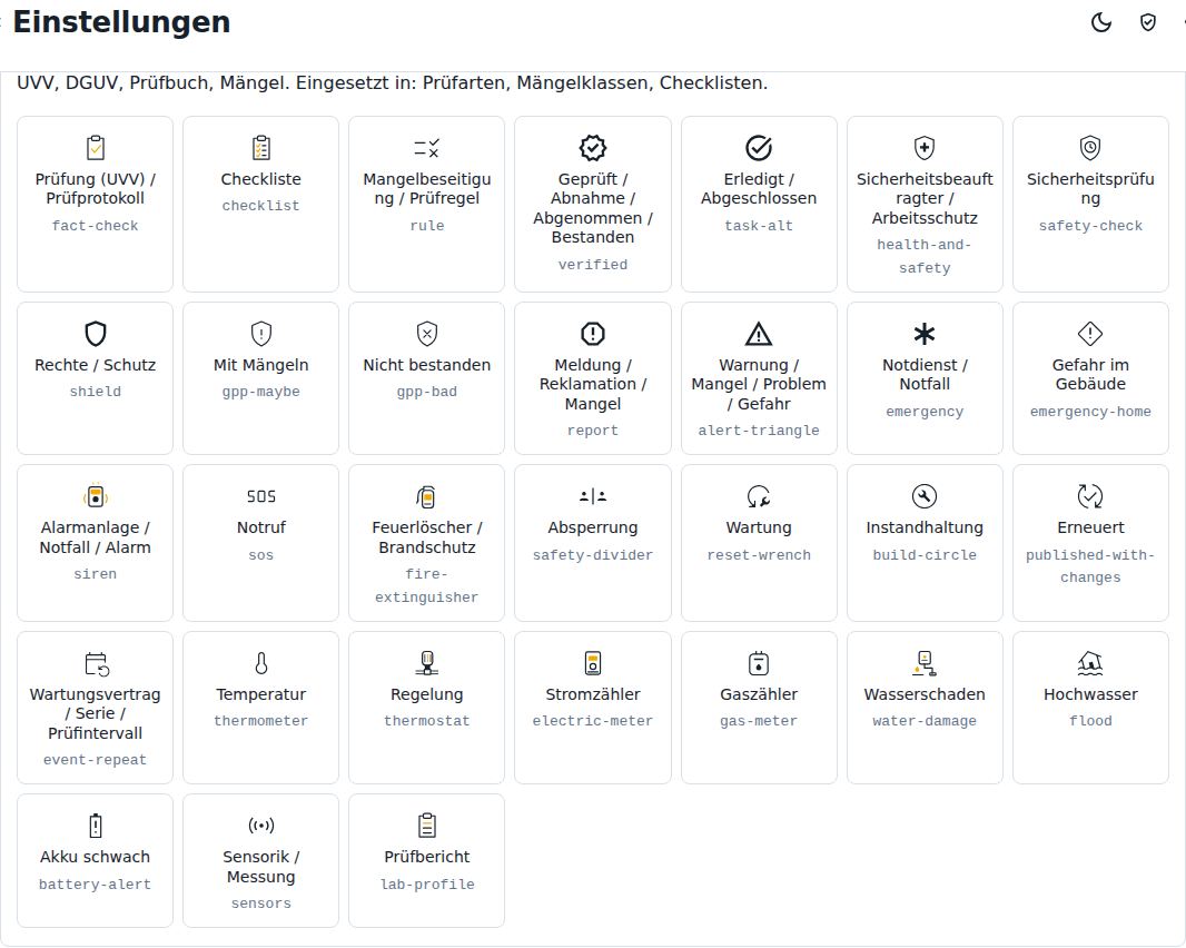 Wartung, Prüfung & Sicherheit