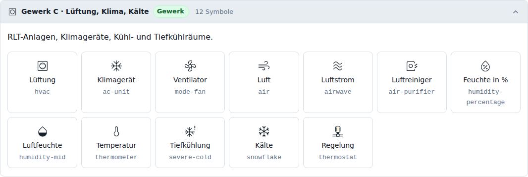 Gewerk C · Lüftung, Klima, Kälte