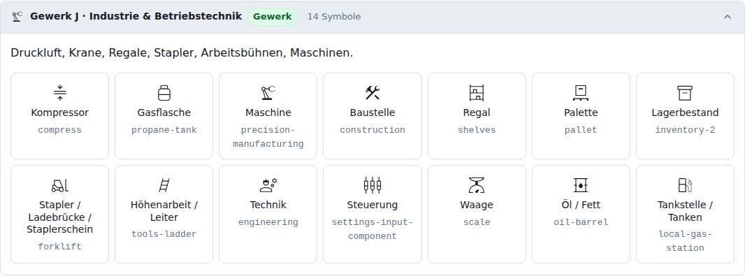 Gewerk J · Industrie & Betriebstechnik