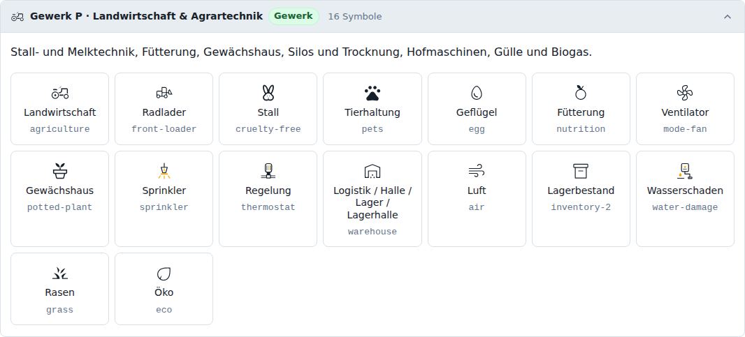 Gewerk P · Landwirtschaft & Agrartechnik