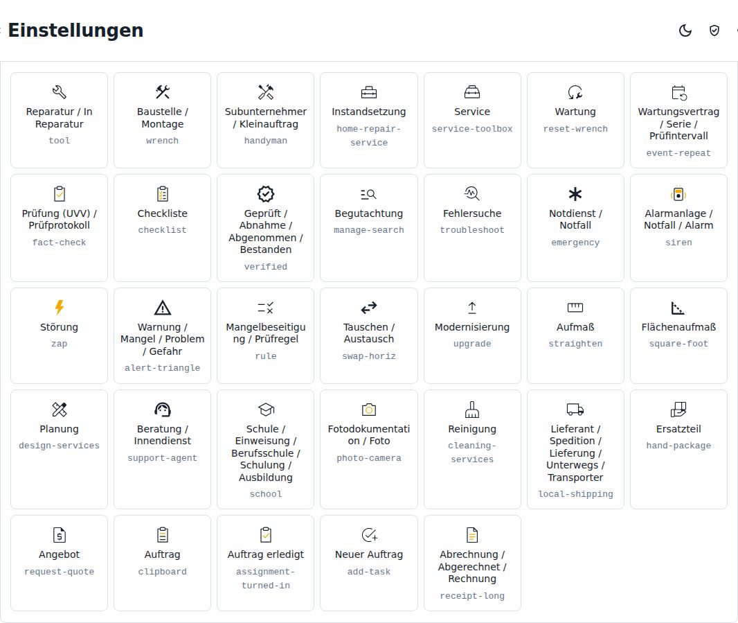 Auftragsarten