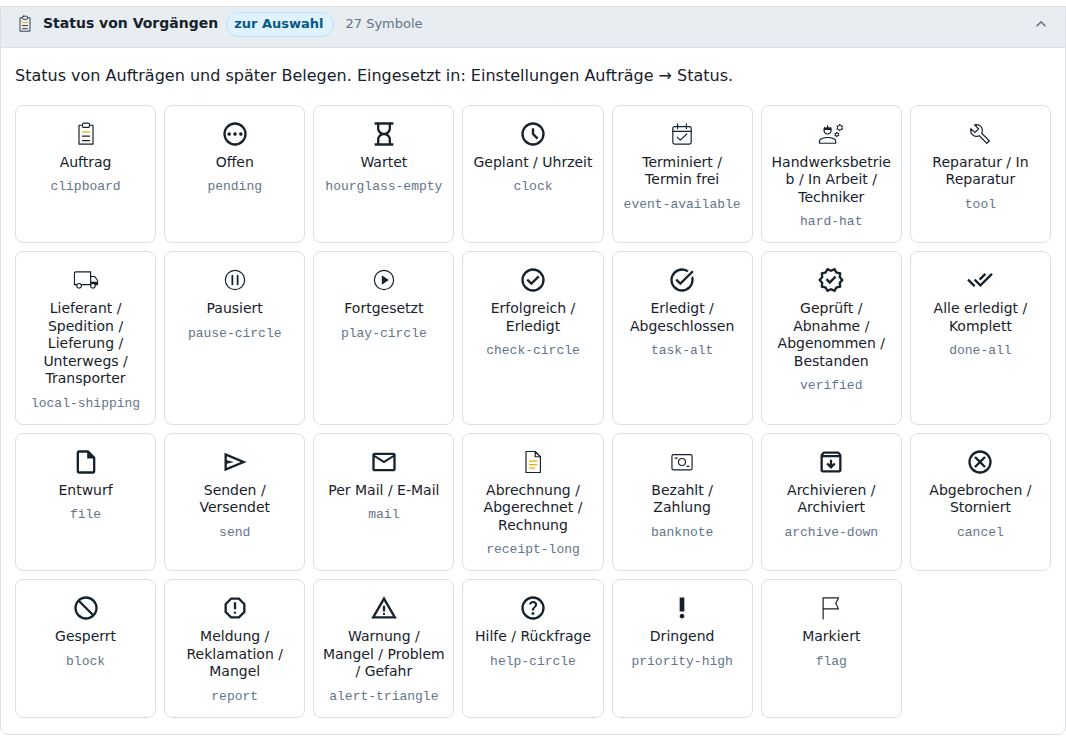 Status von Vorgängen
