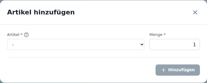Artikel hinzufügen