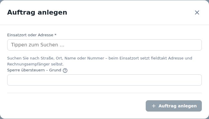 Auftrag anlegen