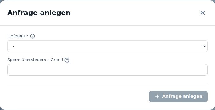 Anfrage anlegen