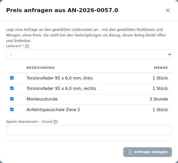 Preis anfragen