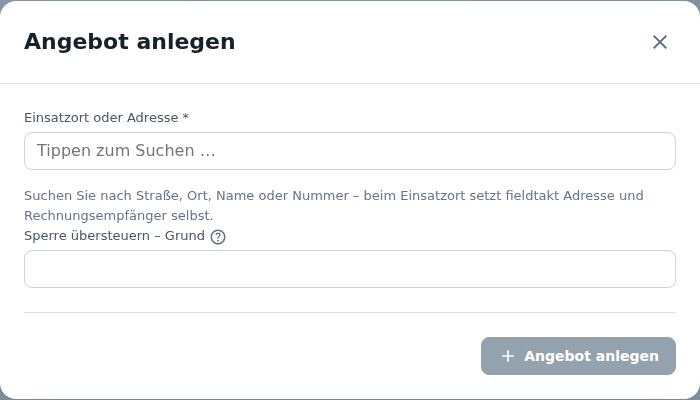Angebot anlegen